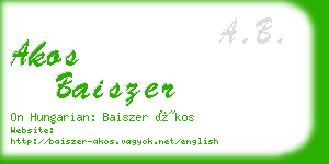 akos baiszer business card